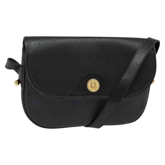 DIOR Honeycomb Canvas Shoulder Bag Pvc Black Gold - Picture 1 of 12
